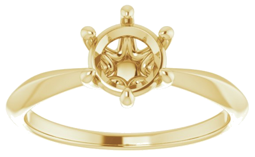 14K Yellow 6.5 mm Round 6-Prong Engagement Ring Mounting (3)