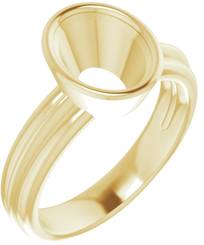 Sužadėtuvių Žiedas „Bezel-Set Solitaire“ 585 Geltonojo Aukso Oval 9mm x 7mm (1)