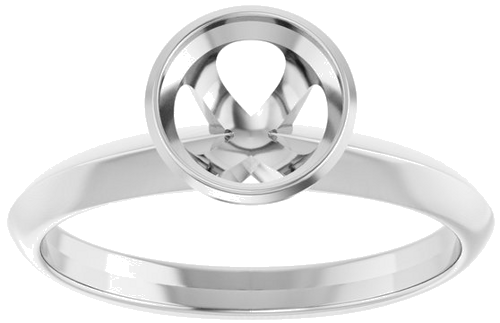 14K White 6.5 mm Round Solitaire Engagement Ring Mounting (3)
