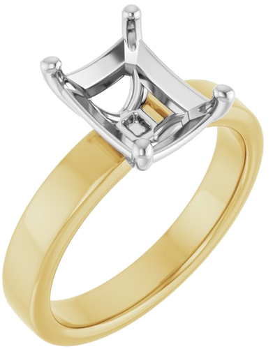 Sužadėtuvių Žiedas „Solitaire“ 14k yellow/white gold Emerald 9mm x 7mm (1)