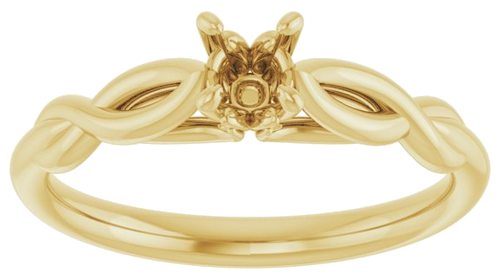 14K Yellow  4.1 mm Round Solitaire Engagement Ring Mounting (3)