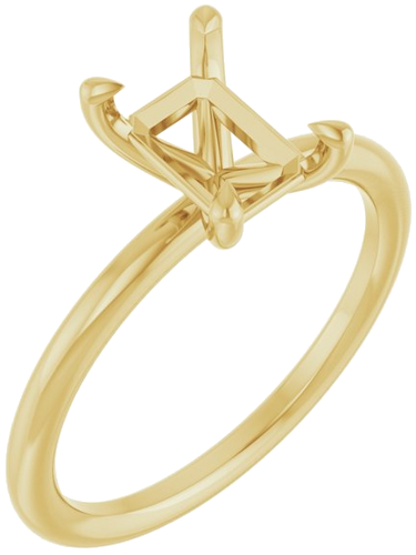 Sužadėtuvių Žiedas „Claw-Prong Solitaire“ 14k yellow gold Emerald 7.5mm x 5.5mm (1)