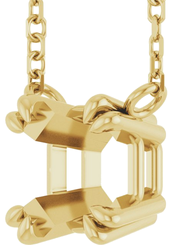 Pakabukas „Solitaire“ 14k yellow gold Asscher 6mm (2)
