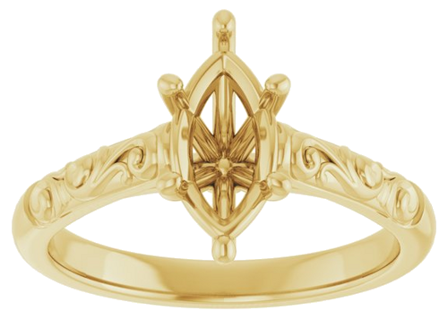 Sužadėtuvių Žiedas „Solitaire“ 14k yellow gold Marquise 10mm x 5mm (3)