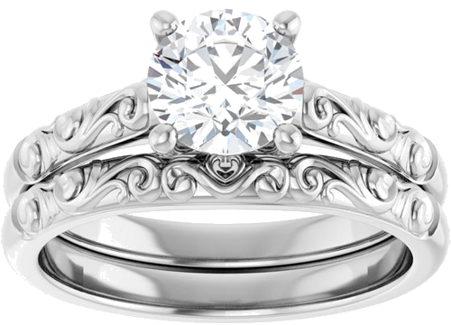 Sužadėtuvių Žiedas „Solitaire“ 585 Baltojo Aukso Round 6.5mm (8)