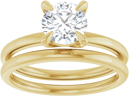 Sužadėtuvių Žiedas 14k yellow gold Round 6.5mm (8)