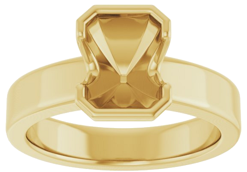 Sužadėtuvių Žiedas „Half-Bezel Solitaire“ 14k yellow gold Emerald 8mm x 6mm (3)