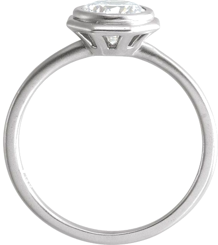 Sužadėtuvių Žiedas „Bezel-Set Solitaire“ 585 Baltojo Aukso Round 6.5mm (4)