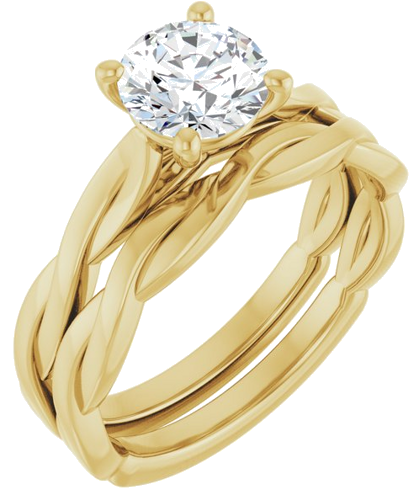Sužadėtuvių Žiedas „Infinity-Inspired“ 14k yellow gold Round 6.5mm (6)