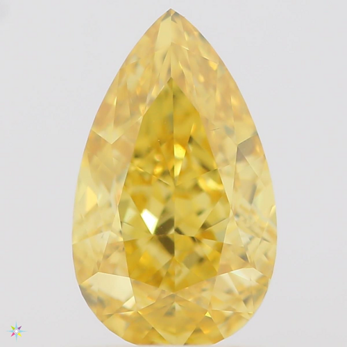 0.6 carat Fancy Vivid Orangey Yellow-VS2 Natūralus Pear Deimantas (1)