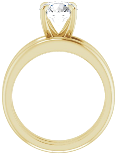 Sužadėtuvių Žiedas „Solitaire“ 585 Geltonojo Aukso Round 7.4mm (7)