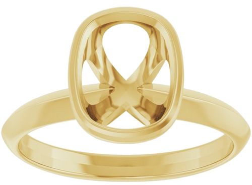 Sužadėtuvių Žiedas „Bezel-Set Solitaire“ 14k yellow gold Elongated Cushion 9mm x 7mm (3)