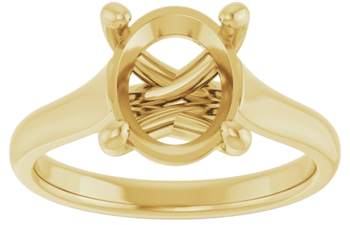 Sužadėtuvių Žiedas „Solitaire“ 585 Geltonojo Aukso Oval 10mm x 8mm (3)