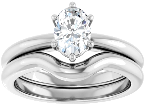Sužadėtuvių Žiedas 14k white gold Oval 7mm x 5mm (8)