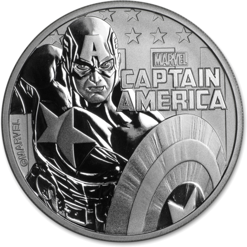 1 oz Kapitonas Amerika 2019 Tuvalu sidabrinė moneta (1)