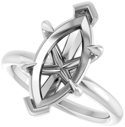 Sužadėtuvių Žiedas „Claw-Prong Solitaire“ 14k white gold Marquise 16mm x 8mm (5)