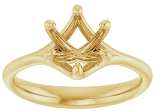 14K Yellow 7.4 mm Round Engagement Ring Mounting (3)