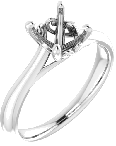 Sužadėtuvių Žiedas „Solitaire“ 14k white gold Round 7mm (1)