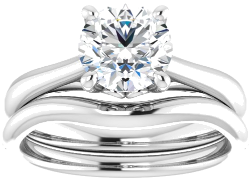 Sužadėtuvių Žiedas „Solitaire“ 14k white gold Round 7mm (8)