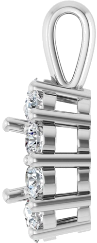 Pakabukas „Halo-Style“ 14k white gold Round 6.5mm (3)