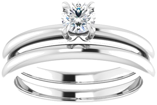 14K White 4.1 mm Round Solitaire Engagement Ring Mounting (8)