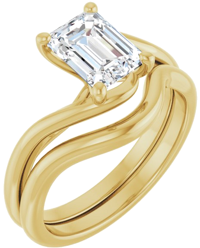 Sužadėtuvių Žiedas „Bypass“ 14k yellow gold Emerald 7.5mm x 5.5mm (6)