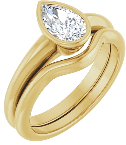 Sužadėtuvių Žiedas „Bezel-Set Solitaire“ 14k yellow gold Pear 8mm x 5mm (6)