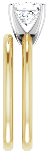 14K Yellow   White  6x6 mm Square Solitaire Engagement Ring Mounting (9)