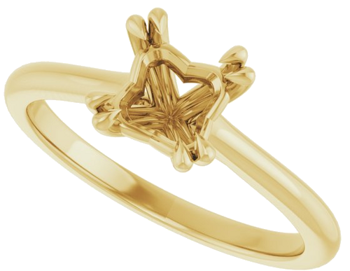 14K Yellow 5.5 mm Square Solitaire Engagement Ring Mounting (5)