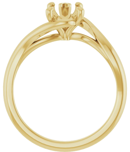 Sužadėtuvių Žiedas „Bypass“ 10k yellow gold Pear 9mm x 6mm (2)