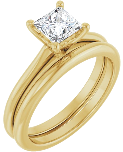 Sužadėtuvių Žiedas 14k yellow gold Square 5mm (6)