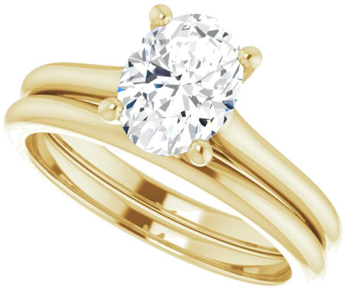 Sužadėtuvių Žiedas „Accented“ 18k yellow gold Oval 8mm x 6mm (10)