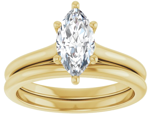Sužadėtuvių Žiedas „Accented“ 10k yellow gold Marquise 10mm x 5mm (8)