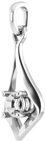 Pakabukas „Solitaire“ 585 Baltojo Aukso Round 4.1mm (2)