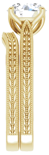 14K Yellow  7.4 mm Round Solitaire Engagement Ring Mounting (9)