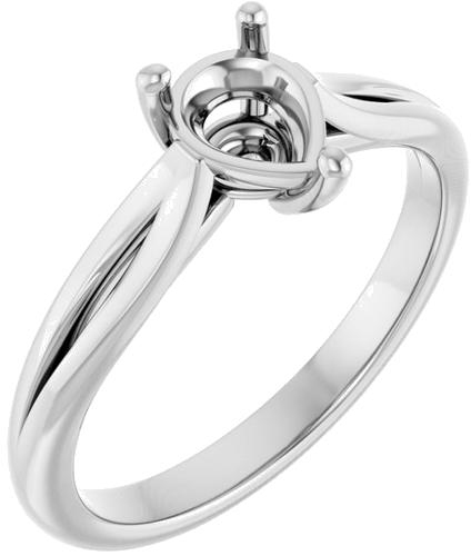 Sužadėtuvių Žiedas „Solitaire“ 14k white gold Pear 7mm x 5mm (1)