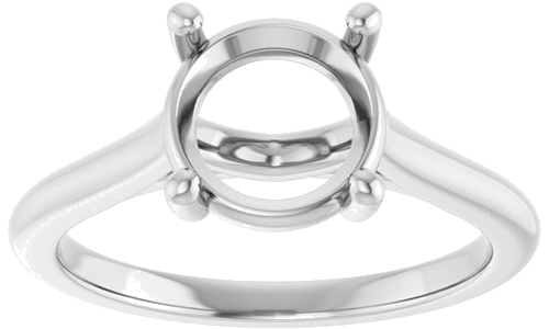 Sužadėtuvių Žiedas 14k white gold Round 8mm (3)