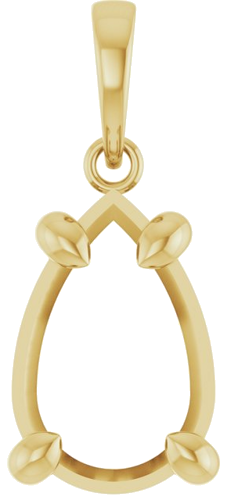 Pakabukas „Solitaire“ 14k yellow gold Pear 12mm x 8mm (1)