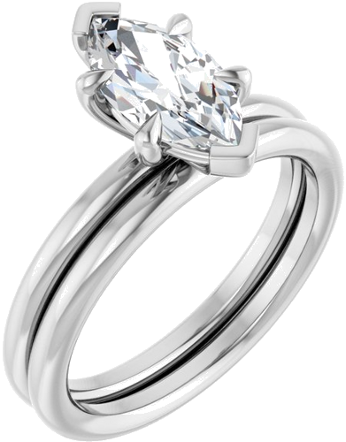 Sužadėtuvių Žiedas „Claw-Prong Solitaire“ 14k white gold Marquise 10.5mm x 5.5mm (6)