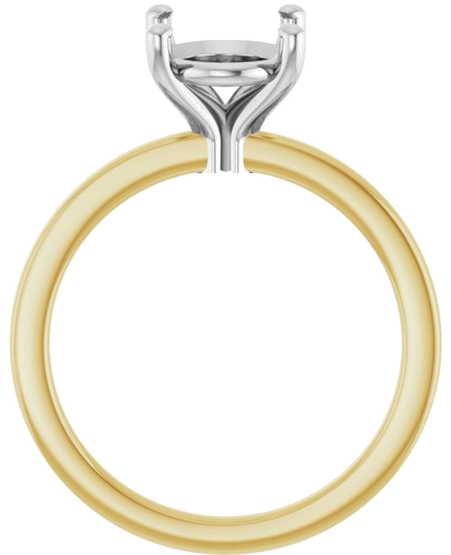 Sužadėtuvių Žiedas „Solitaire“ 14k yellow/white gold Oval 10mm x 8mm (2)