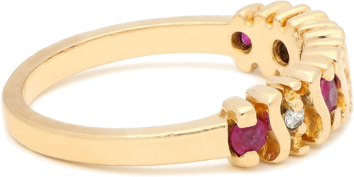 Gold ring with diamonds and rubies (3)