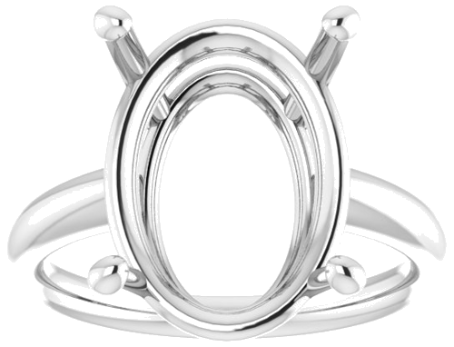 Sterling Silver 16x12 mm Oval Engagement Ring Mounting (3)