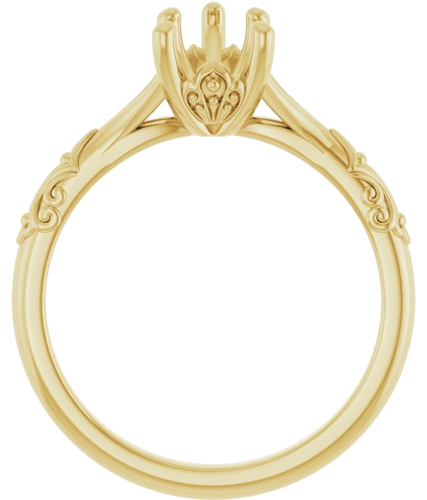 Sužadėtuvių Žiedas „Solitaire Sculptural“ 10k yellow gold Pear 8mm x 6mm (2)