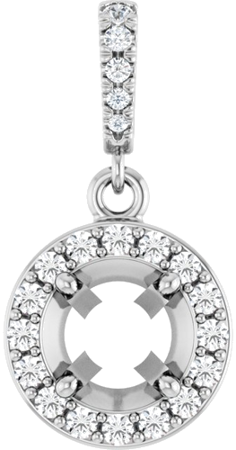 Pakabukas „Halo-Style“ 14k white gold Round 5mm (1)