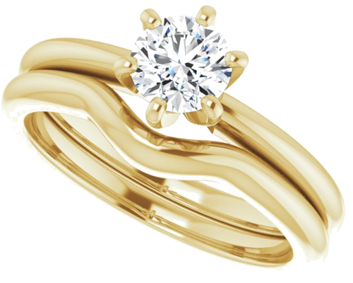 Sužadėtuvių Žiedas „Solitaire“ 10k yellow gold Round 5.2mm (10)