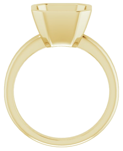 18K Yellow 9 mm Asscher Engagement Ring Mounting (2)