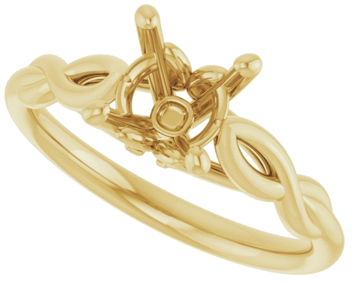 Sužadėtuvių Žiedas „Solitaire Sculptural“ 14k yellow gold Round 7mm (5)