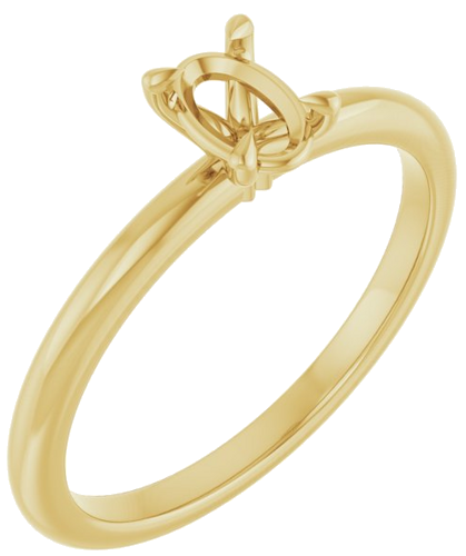 Sužadėtuvių Žiedas „Claw-Prong“ 14k yellow gold Oval 6mm x 4mm (1)
