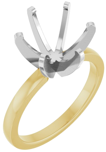 Sužadėtuvių Žiedas „6-Pong Solitaire“ 14k yellow/white gold Round 10mm (1)