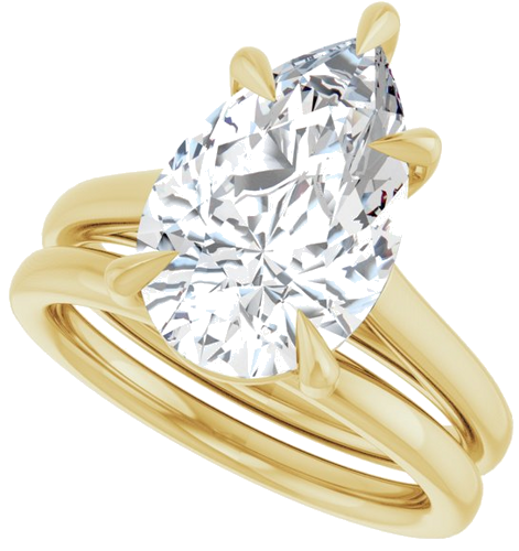 Sužadėtuvių Žiedas „Claw-Pong“ 14k yellow gold Pear 14mm x 9mm (10)